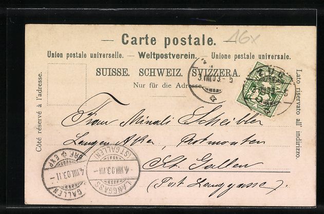 Cartoline postali: AK Zug, Gesamtansicht, 1903 – Usato da Berlin venduto da bartko-reher 1