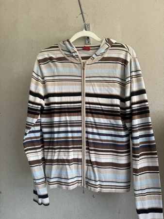 Esprit Kapuzenjacke gestreift beige braun Grösse 165/88A