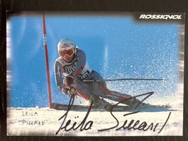 Leila Piccard Autogrammkarte Ski Weltmeisterin 1997 signiert
