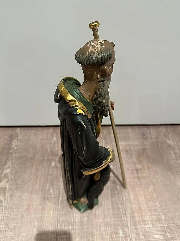 Statuette: Alte Heiligenfigur / Mönch mit Stab – Usato da Goldach venduto da Fox_Man 2