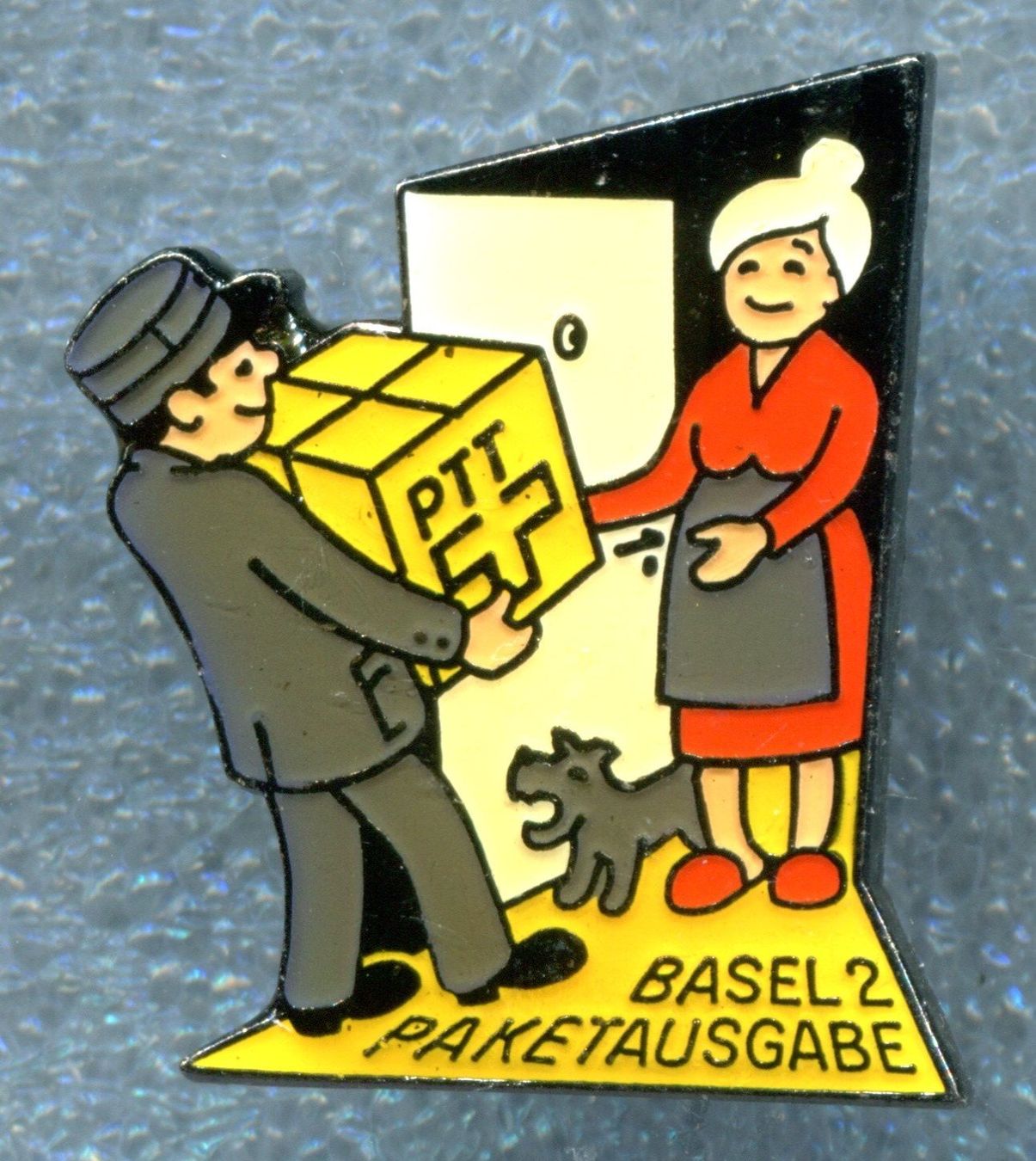 Plaketten & Abzeichen: PTT  PAKETAUSGABE  BASEL 2 – Gebraucht aus Winterthur von Sammleroase