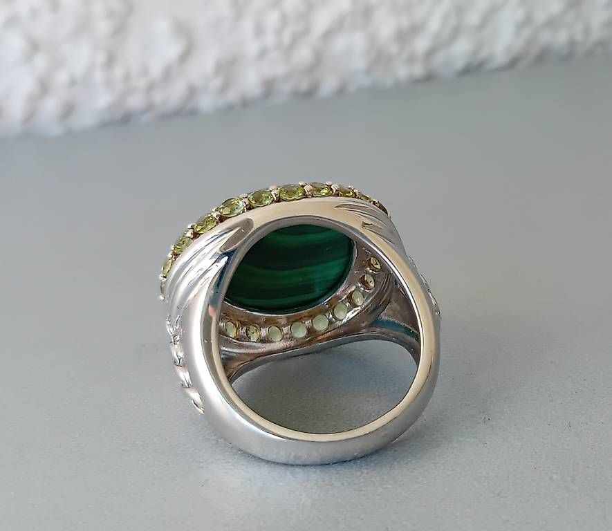 Ringe: Ring mit Malachit und Peridot in Silber – Gebraucht aus Stans von wer_fd5f 3
