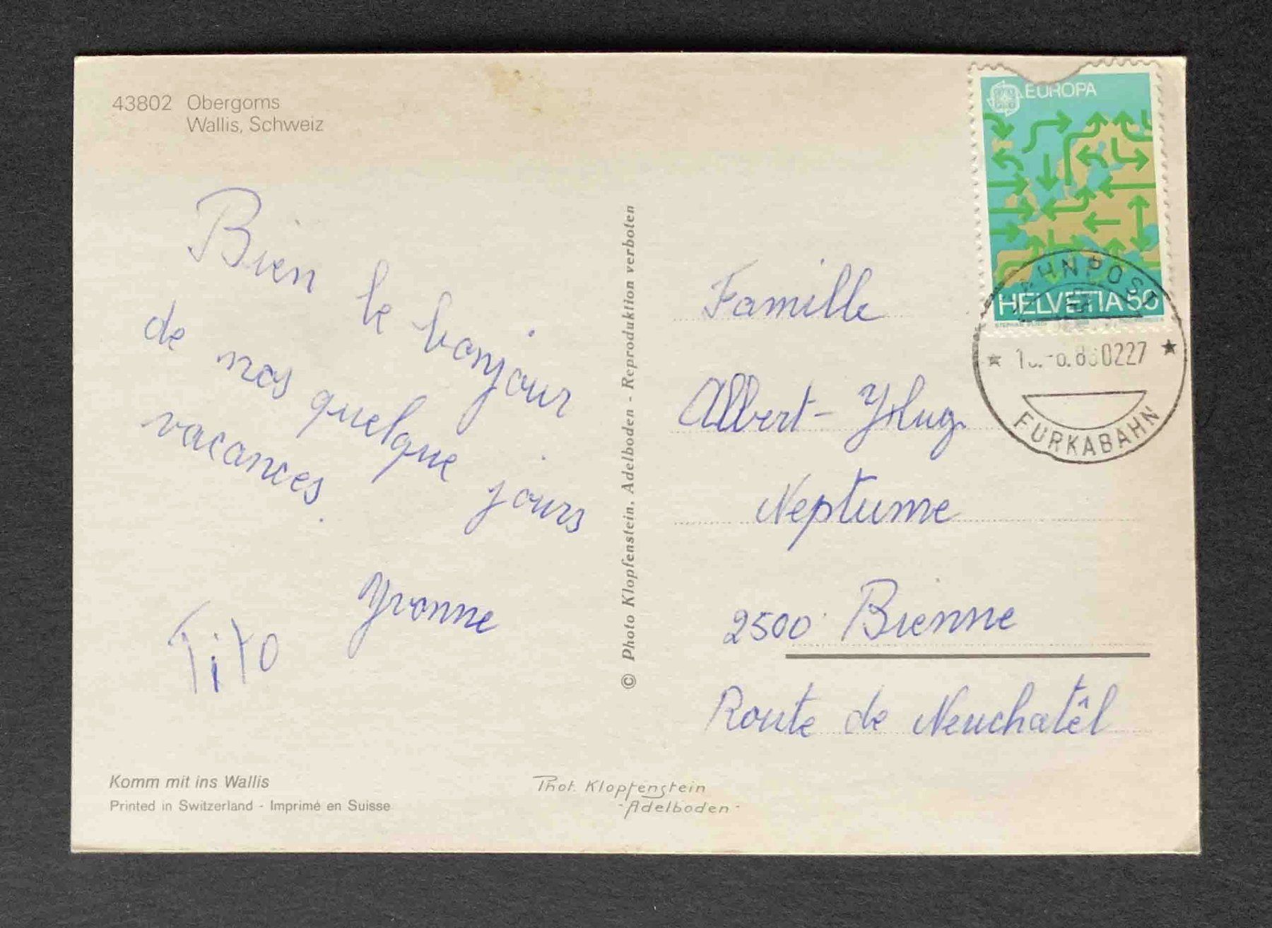 Cartes postales: AK Obergoms VS – D'occasion à Goldau par artelier1 1