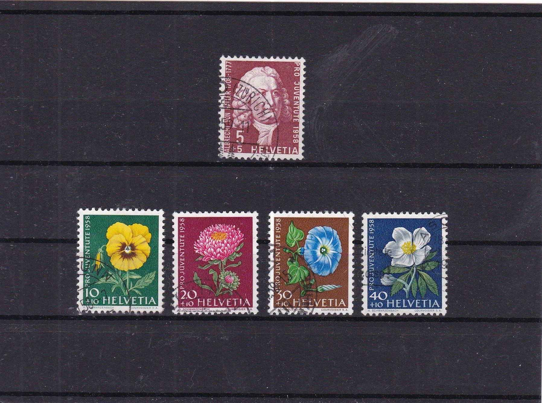Alle Briefmarken: PRO JUVENTUTE 1958 – Gebraucht aus Gretzenbach von Sikim