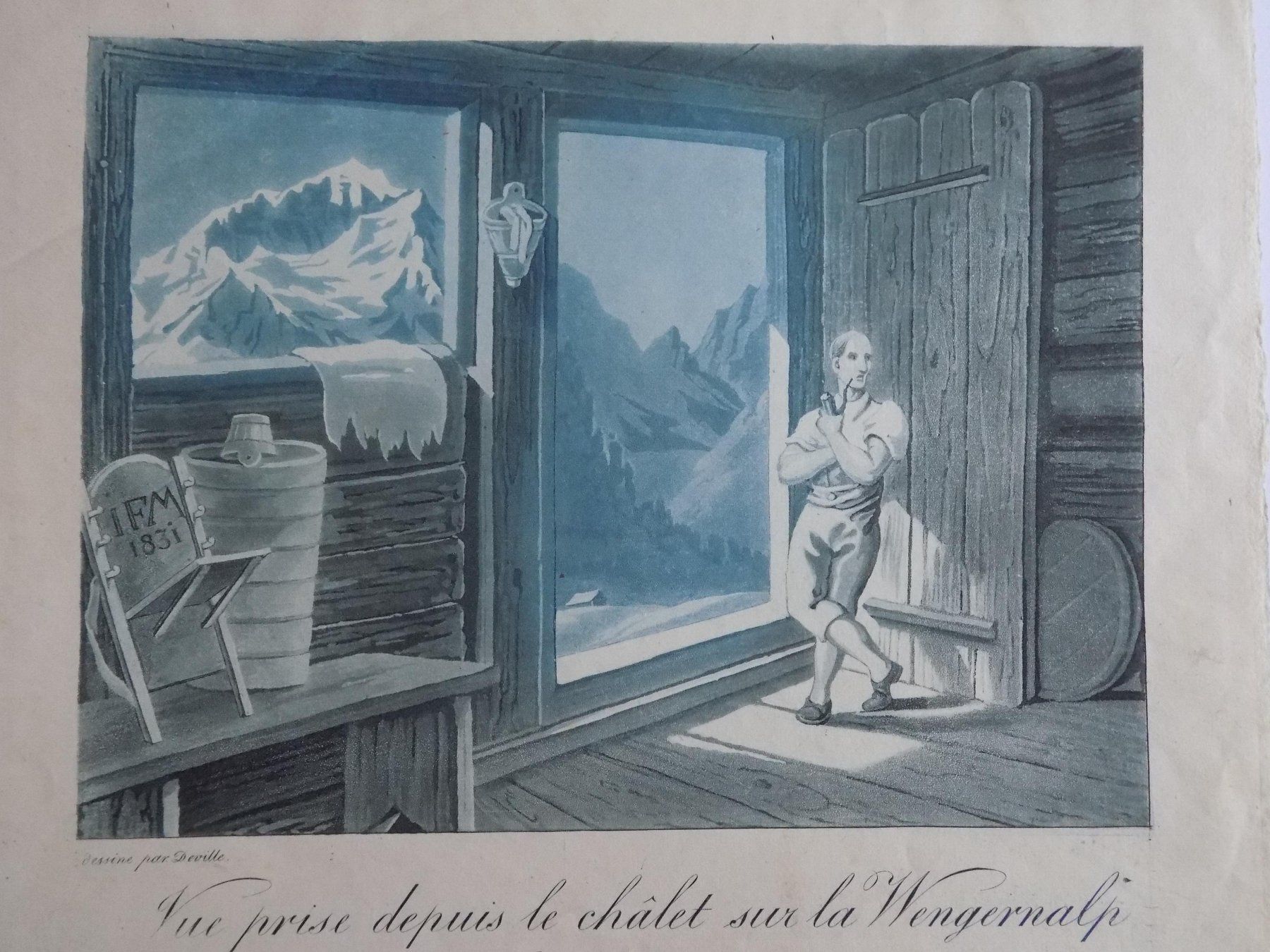 Incisioni: Aussicht vom Chalte Wengernalp – Usato da Risch venduto da Antikfee 5