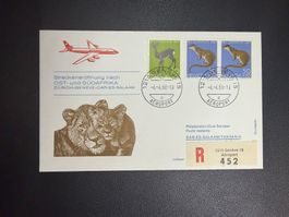 Swissair Erstflugbrief Genf-Dar Es Salaam 1968