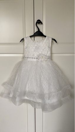 White Occasion Dress, Girls 3-4 Years