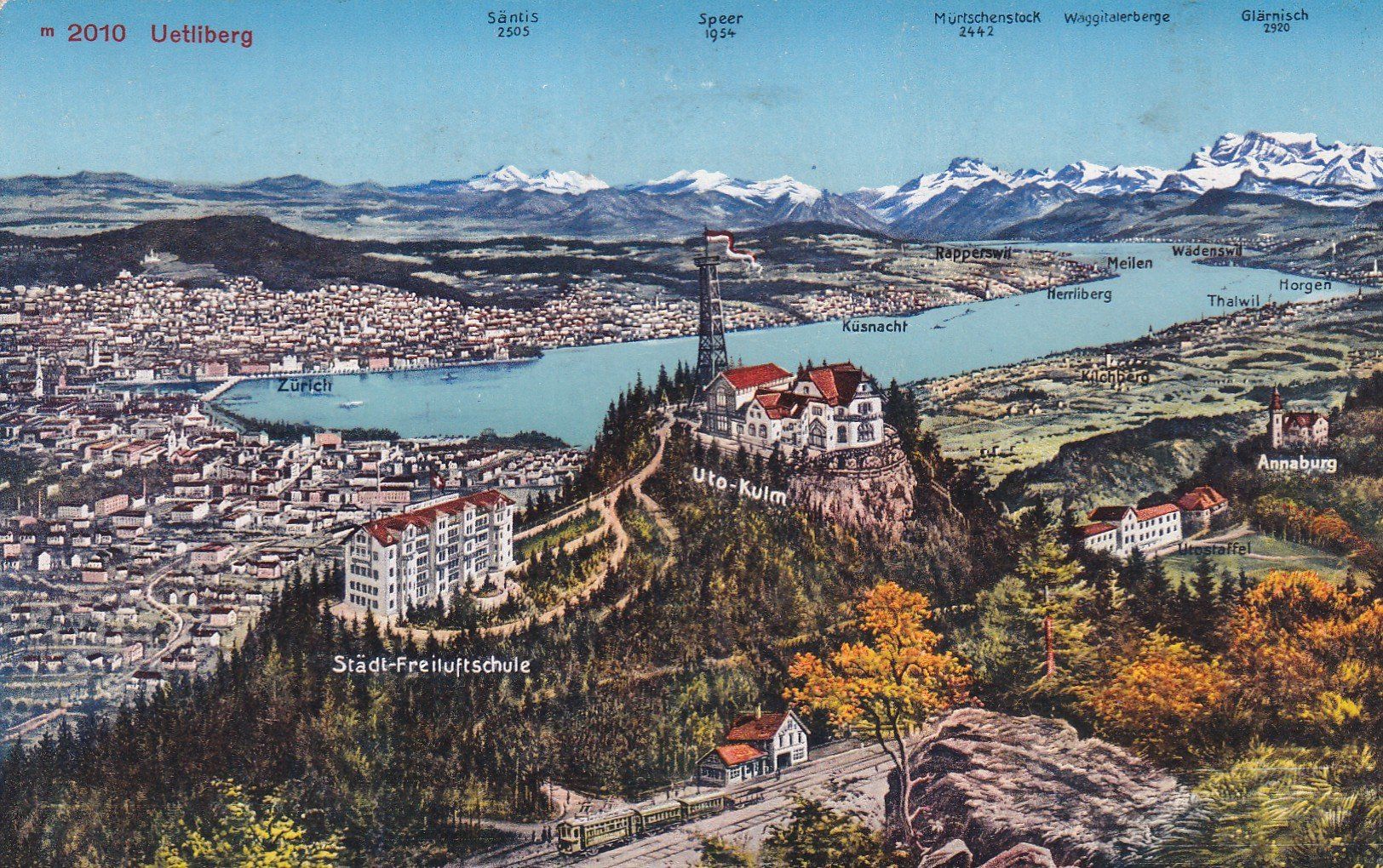 Ansichtskarten: Uetliberg 1938 Panorama – Gebraucht aus Cormoret von Pascalll2001