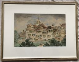 Gemälde - Aquarell - signiert H.Huber und datiert 1902