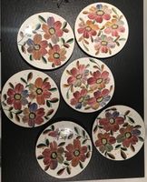 Spanish hand painted large plates, used as sous plats, 10p