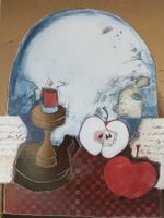A) Rosina Wachtmeister - Bild mit glänzenden Stellen gerahmt
