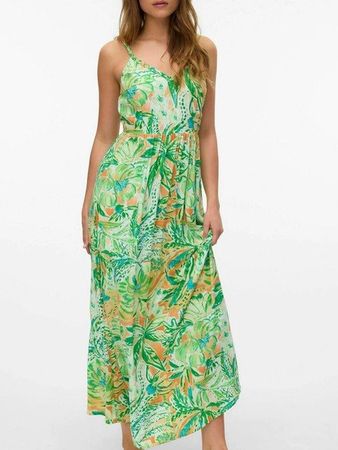 Vero Moda VMBIA Kleid lang S grün foral