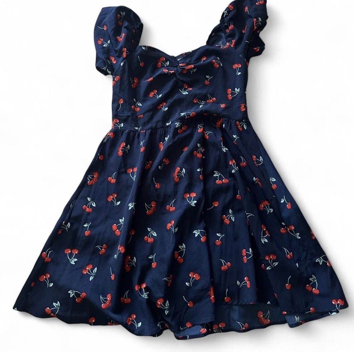 Vestiti: Kleid dunkelblau mit Kirschenmuster – Usato da Bern venduto da nid_nwq5