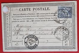 FRANCE ALGERIE CARTE POSTALE MONTREAL AUDE TOULOUSE 1877