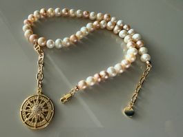 Süsswasser Choker Perlenkette Anhänger Halskette Collier NEU
