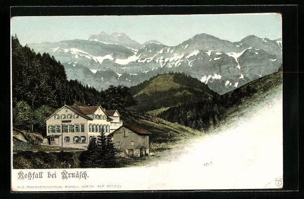 Cartoline postali: Rossfall bei Urnäsch, Panorama mit Hote – Usato da Berlin venduto da bartko-reher