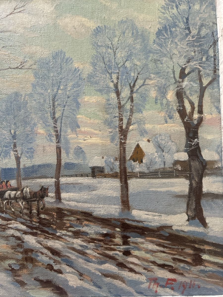 Tableaux: Original Ölgemälde Winterlandschaft gerahmt – D'occasion à schaffhausen par xja_8fwh 2