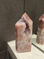 Rosa Quarz Amethyst Kristall Spitze Deko