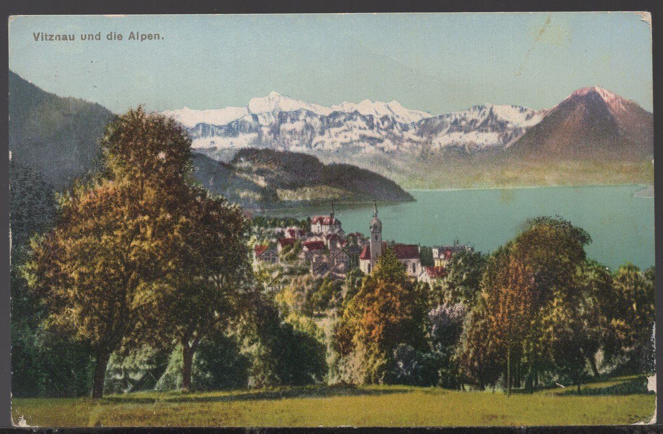 Cartoline postali: Vitznau  und  gir  Alpen – Usato da Aarau venduto da kufi44