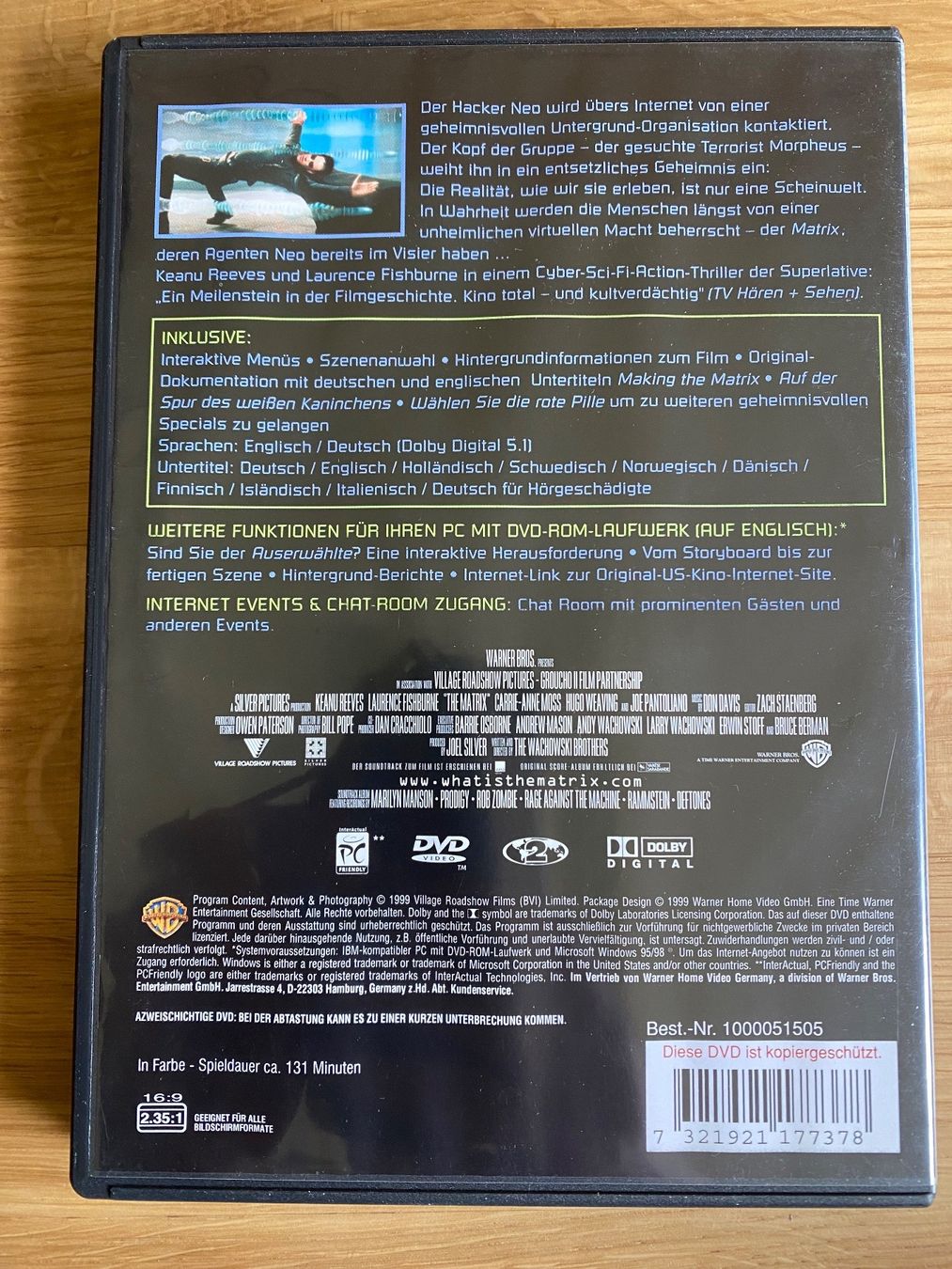 Tutti i DVDs: DVD MATRIX DEUTSCH / ENGLISCH – Usato da chiasso venduto da Wulli 1