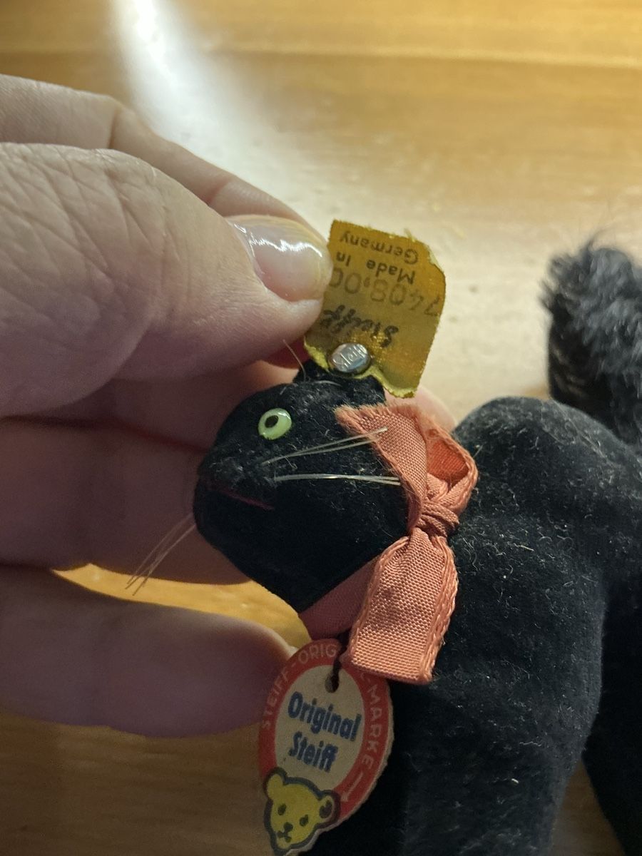 Steiff Giocattoli: Steiff schwarze Kater Nr.7408 – Usato da Basel venduto da S.Wehrli72 4