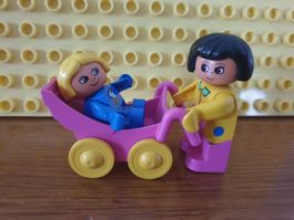 Duplo (V02) Frau mit Kinderwagen & Kind