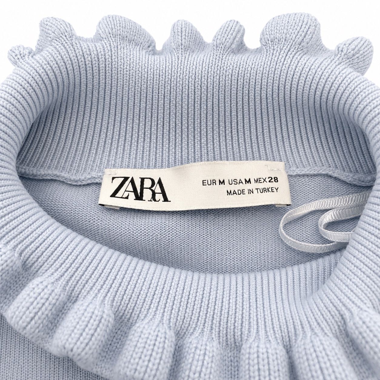 Zara Pullover & Sweatshirts: ZARA Feinstrickpullover Hellblau mit Volants | M/38 – Neu (gemäss Beschreibung) aus Aarberg von LovelyThings_ 2