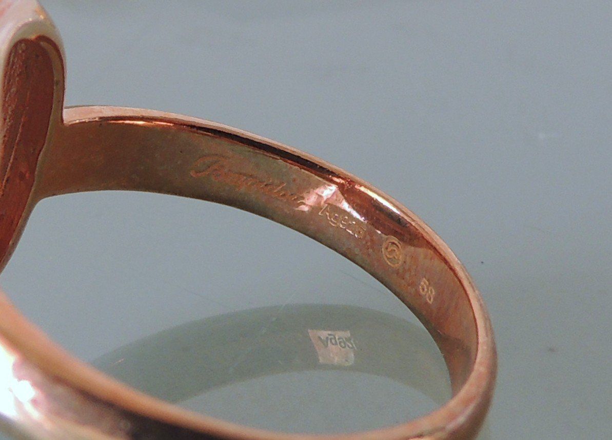 Pompidou Anelli: POMPIDOU rotvergoldeter Silber 925 Fingerring Malachit Gr.58 – Nuovo (secondo la descrizione) da Waldenburg venduto da schaller707 4
