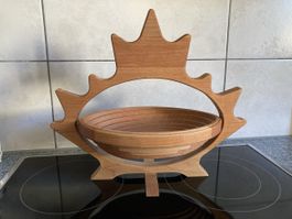 Holz Brotkorb Früchteschale - Ahornblatt