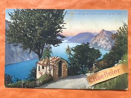 Originale alte Ansichtskarte Lugano See 1921 Schweiz