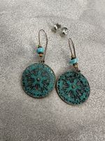 2er Set Schöne Boho Hängerohrringe mit Türkis 