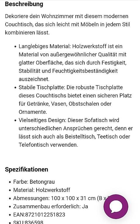 Tavoli: Couchtisch robust – Usato da Staufen venduto da Leny07 2