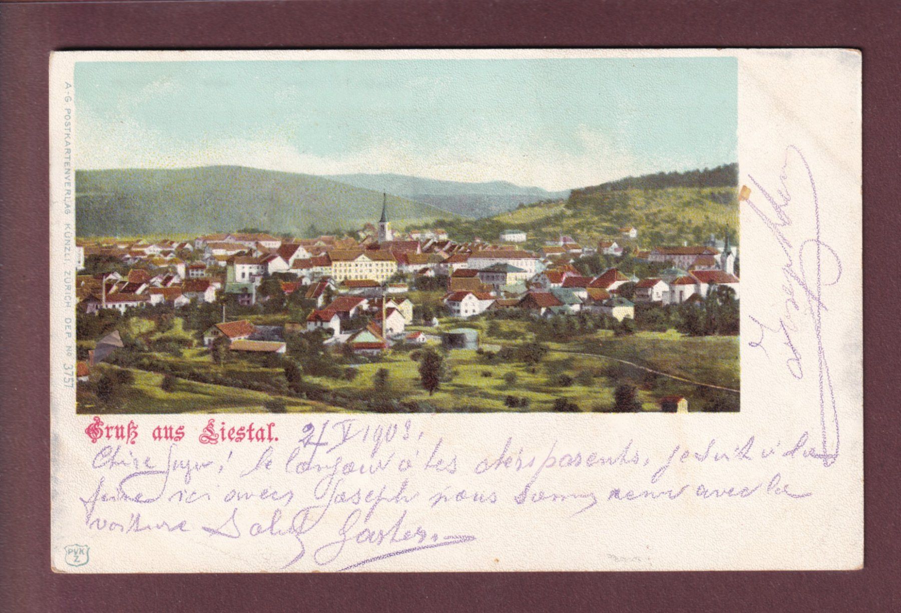 Cartes postales: Gruss aus LIESTAL - 1903 – D'occasion à Pully par nicecards