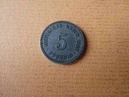 Dt. Reich 1907 A,  5 Pfennig