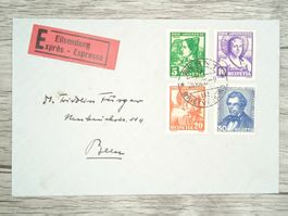 TR06 Enveloppe + Timbre Suisse 1935