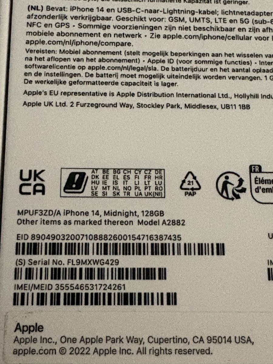 Apple Telefoni cellulari / Smartphones: Top iPhone 14, 128 GB, midnight – Nuovo (secondo la descrizione) da Ostermundigen venduto da Ital12 2