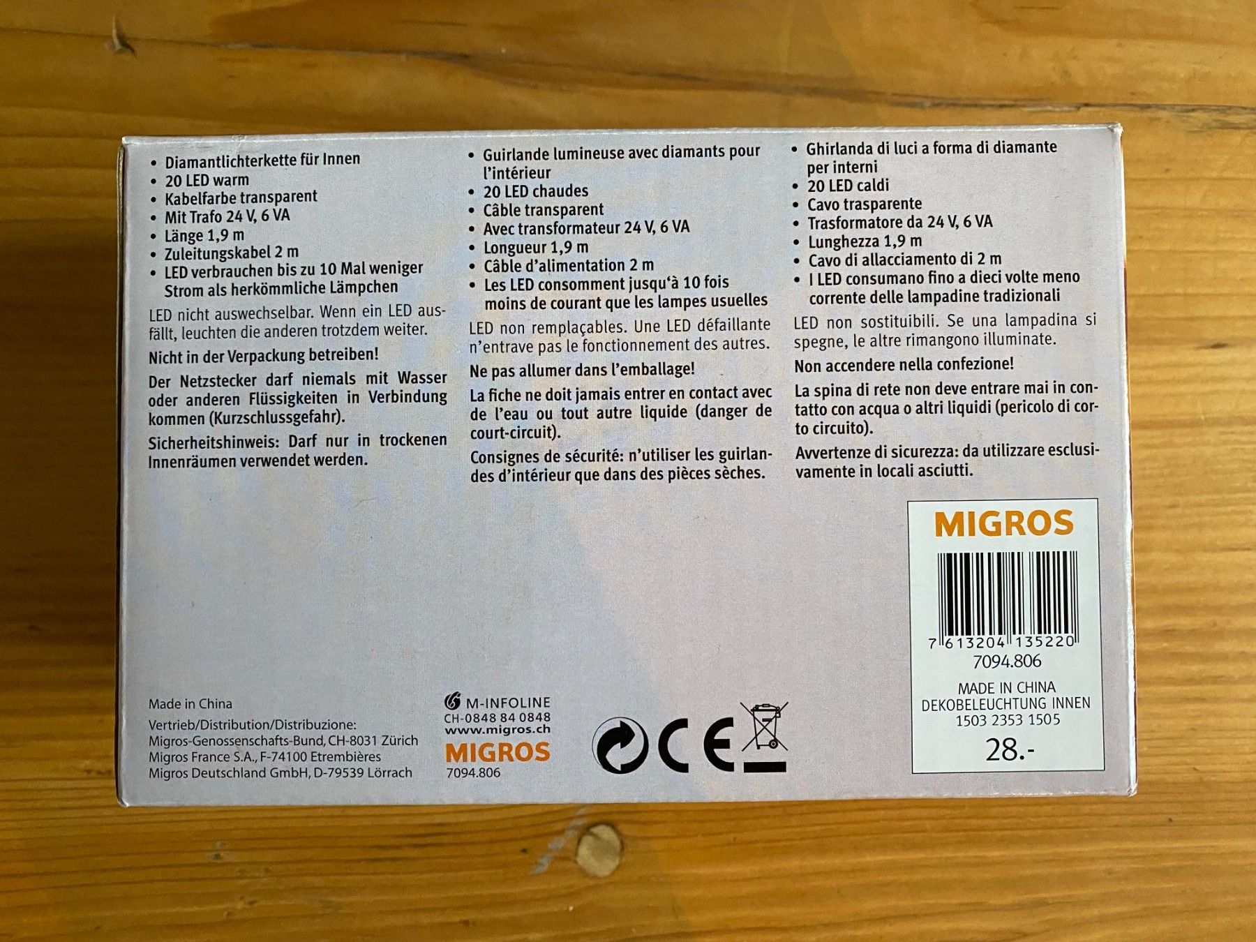 Migros Ghirlande e barre luminose: Diamantlichterkette – Nuovo e nell'imballaggio originale da Zürich venduto da leo0105 2