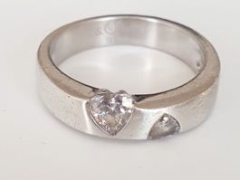s.Oliver Ring Silber 925 Herzsteine Gr 18,1mm