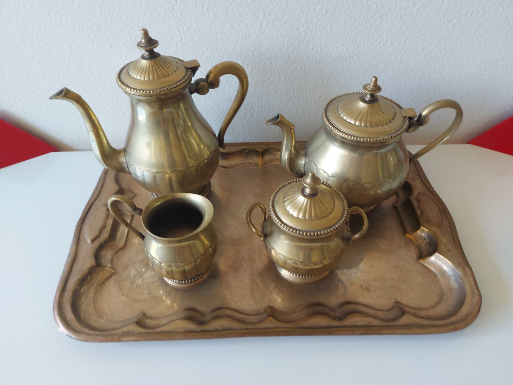 Set di piatti: antikes Kaffee- Teeservice  5-teilig  Metall versilbert – Usato da Zürich venduto da Daniel517 1