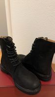  Boots Black Suede Lace-up Size 36 New