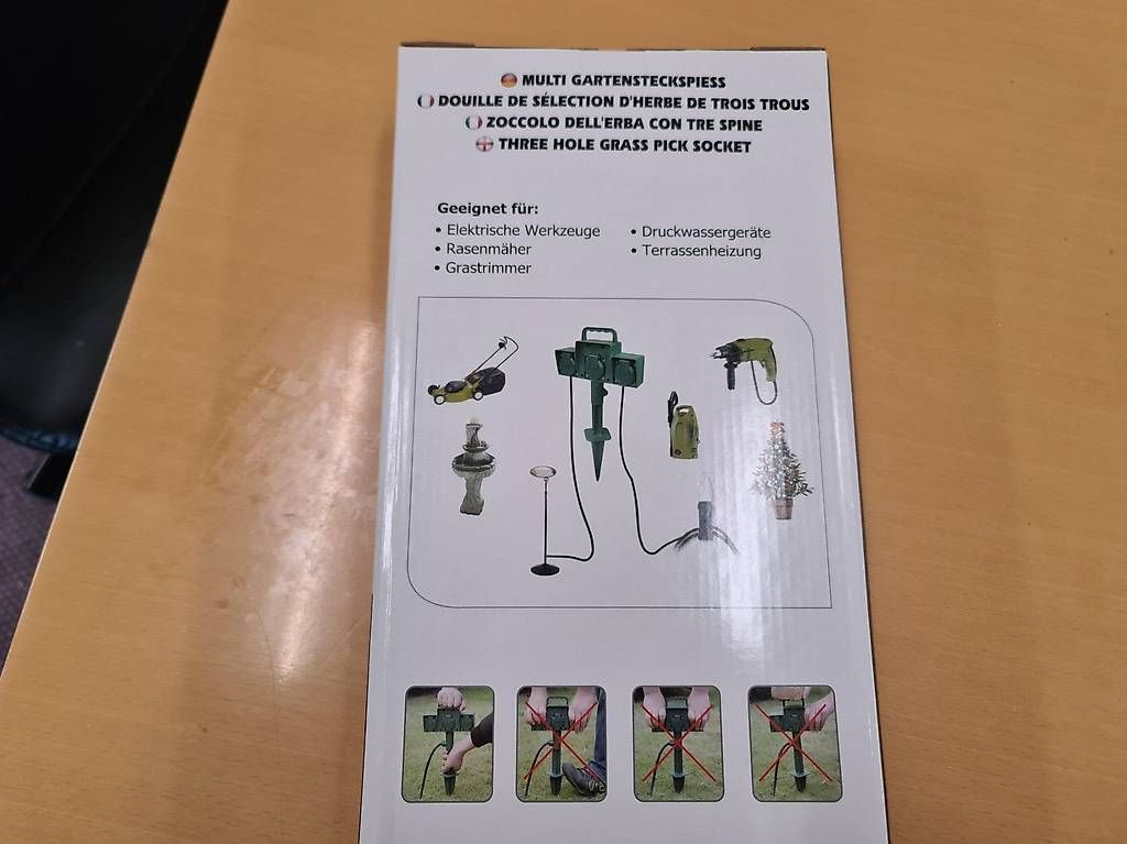 Fiches d'alim.: Multi Gartenspiess 3er Steckdose IP44 mit 2m Kabel – D'occasion à St. Margarethen TG par andi.h 2