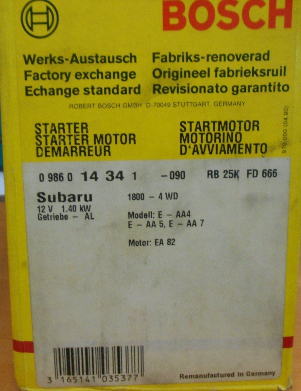 Subaru Tutti pezzi di ricambio auto: Anlasser+Alternator für Young + Oldtimer – Nuovo e nell'imballaggio originale da Altstätten SG venduto da cardeal