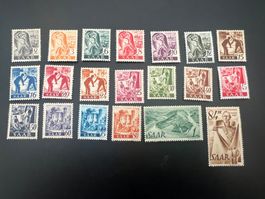 Saar  1947  Mi. Nr. 206-25 *  mit Erstfalz (4867)
