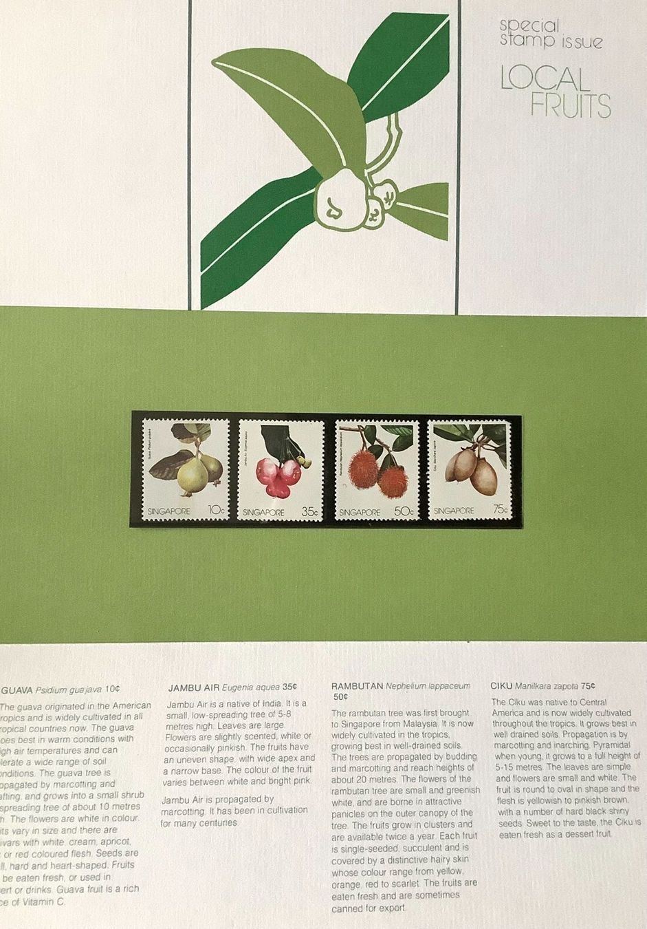 Alle Briefmarken: 1986 Singapur - Lokale Früchte ** – Neu (gemäss Beschreibung) aus Liestal von Pep3