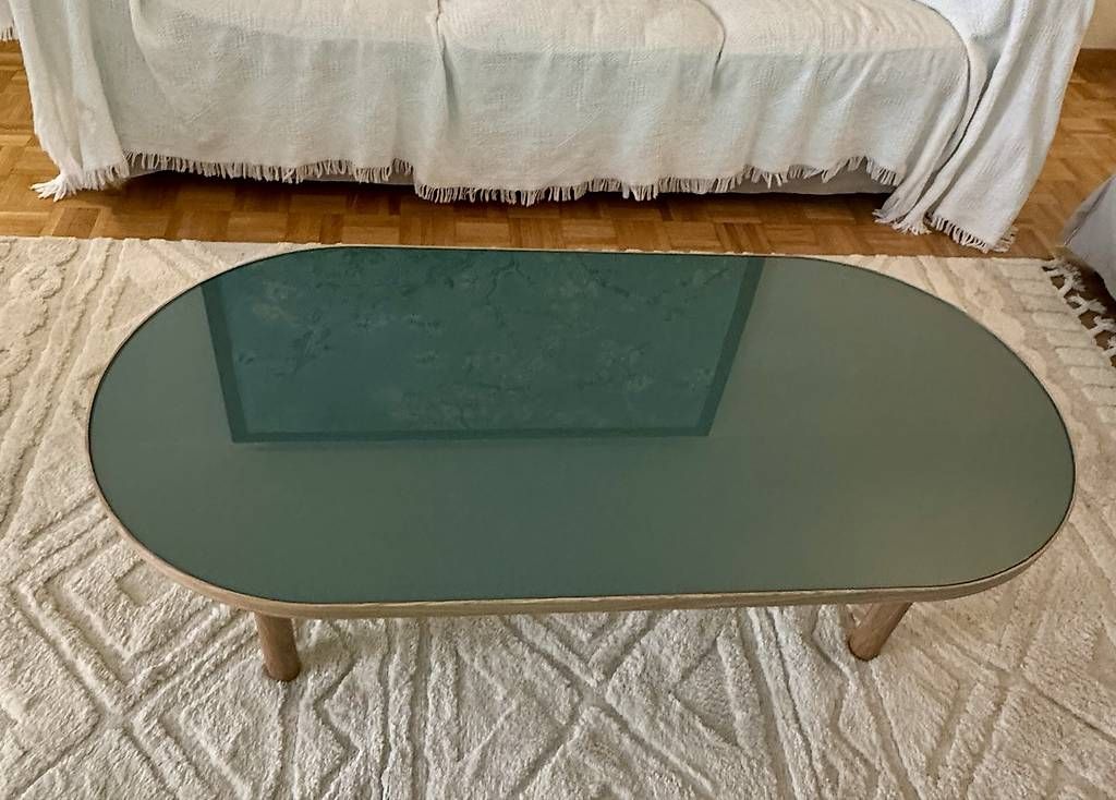 Tavoli: Table basse EVERGREEN  chêne & verre  vert eucalyptus – Usato da Onex venduto da minttea_sakura 2