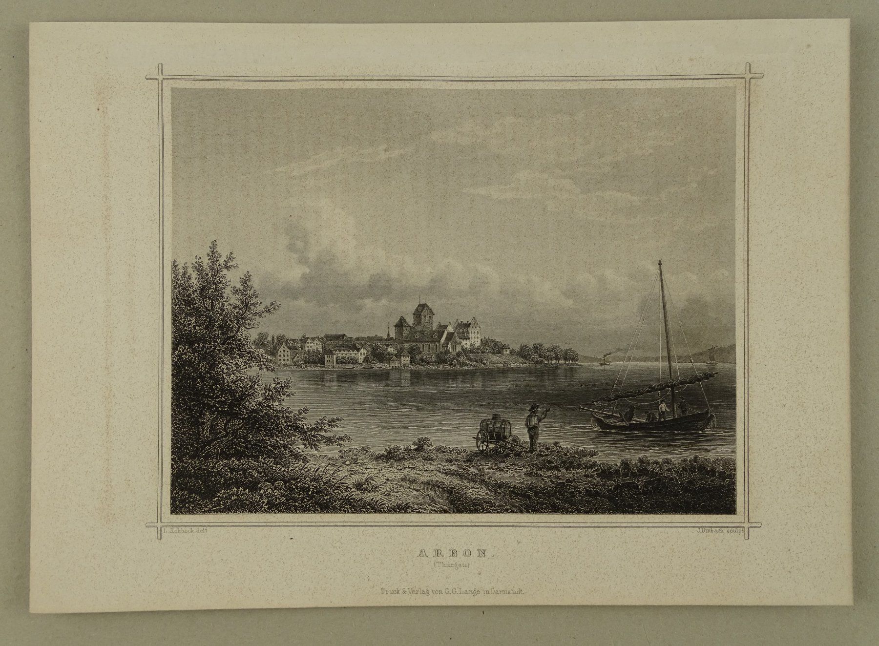 Gravures: ARBON, STAHLSTICH NACH ROHBOCK 1870 – D'occasion à Grüningen par Kartensammler 1