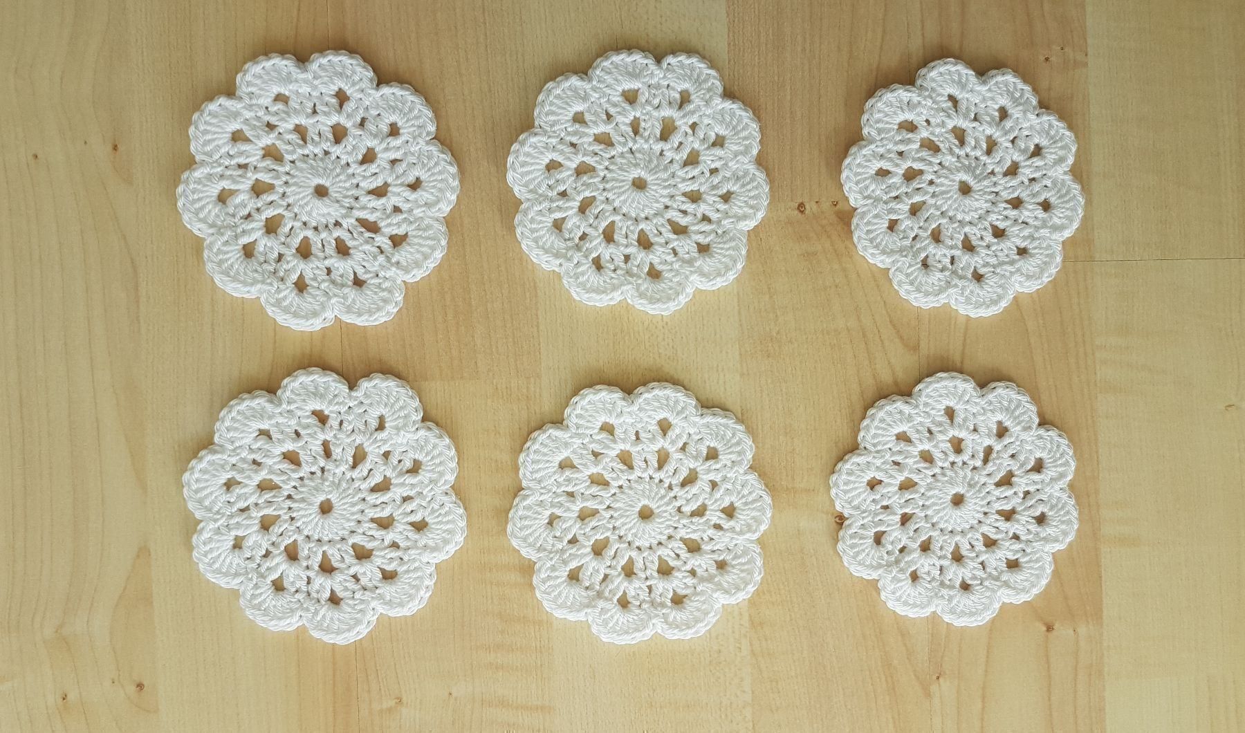 Sottobicchieri: 6 Glasuntersetzer Weiss(Gr.10 cm) – Nuovo (secondo la descrizione) da Kölliken venduto da arwen6