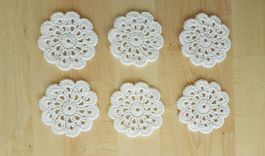 6 Glasuntersetzer Weiss(Gr.10 cm)
