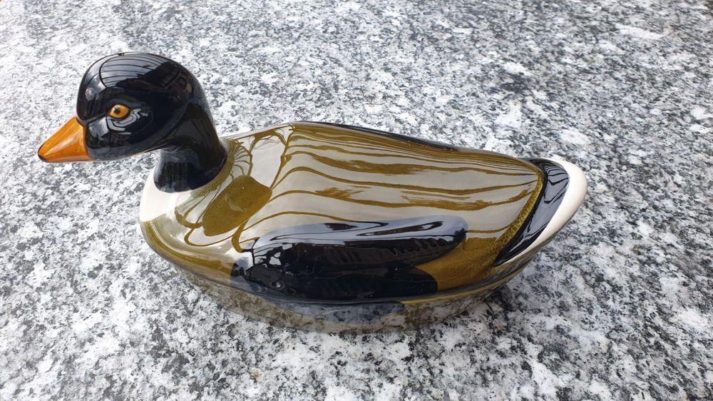 Terrine vintage en faïence canard, Michel Caugant, Bretagne Acheter