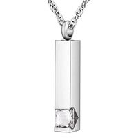 UNISEX ANHÄNGER EDELSTAHL SILBERFARBEN MIT KETTE ASCHE URNE